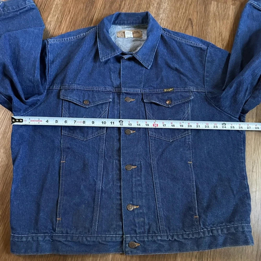 Wrangler Denim Jacket Mens 50 XL Blue 80's Vintage Western Trucker Made in USA